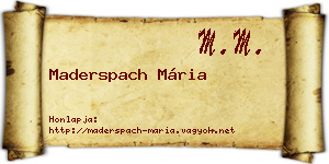 Maderspach Mária névjegykártya