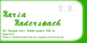 maria maderspach business card